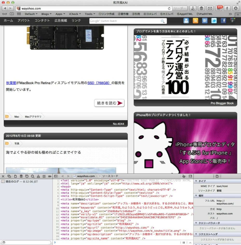 Safari source code view 00