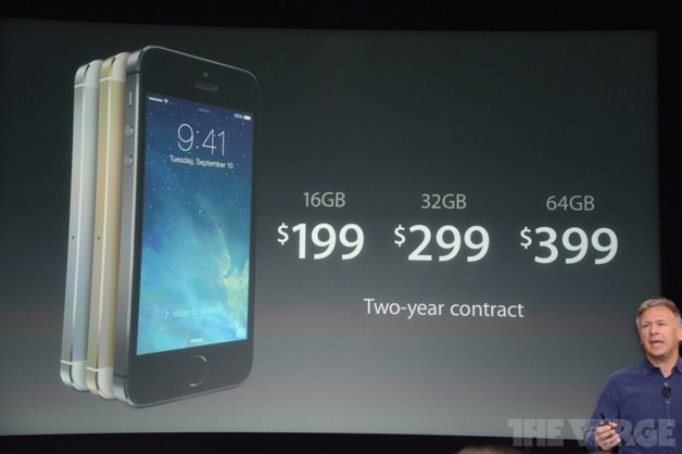 iPhone 5sの価格表