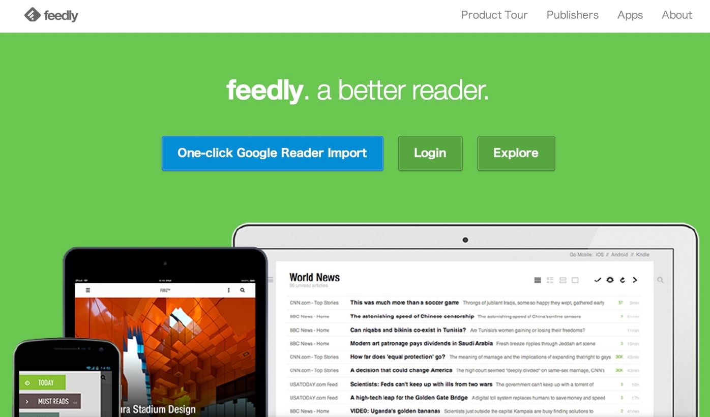 Feedly top page