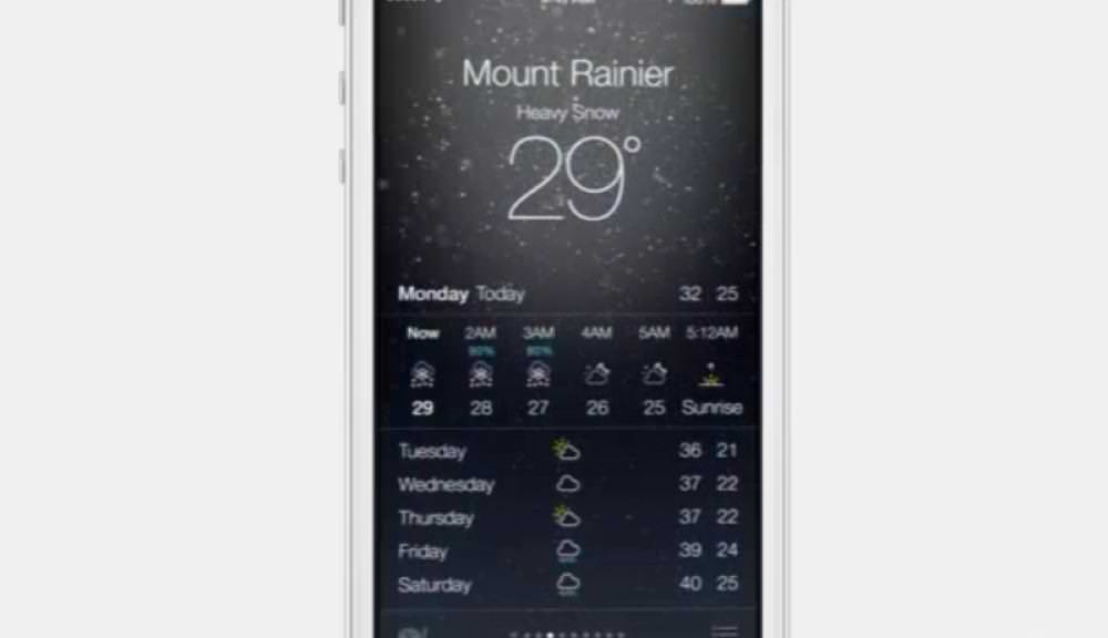 iOS 7の天気アプリ