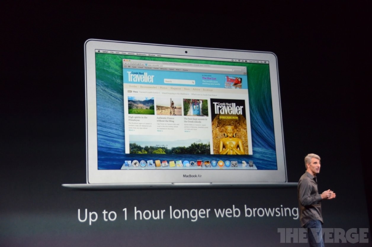 OS X Mavericks（マーベリックス）を使うと1時間ウェブブラウジングができる時間がアップする