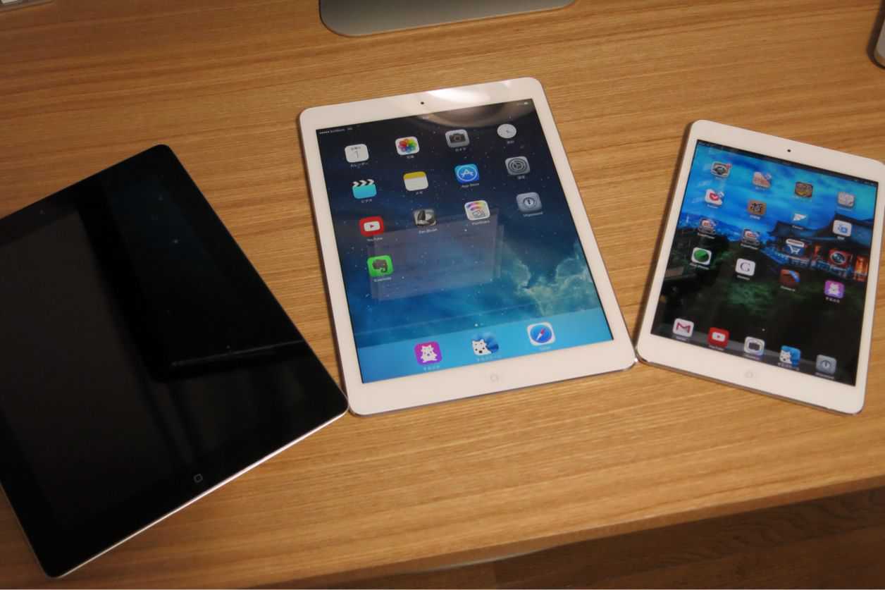 iPad AirとiPad miniとiPad 3