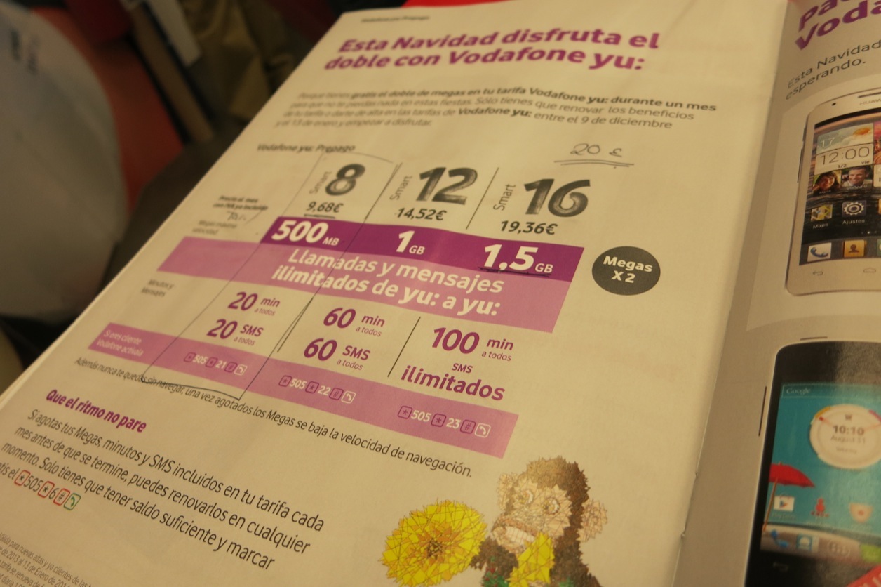 Spain vodafone prepaid sim 2