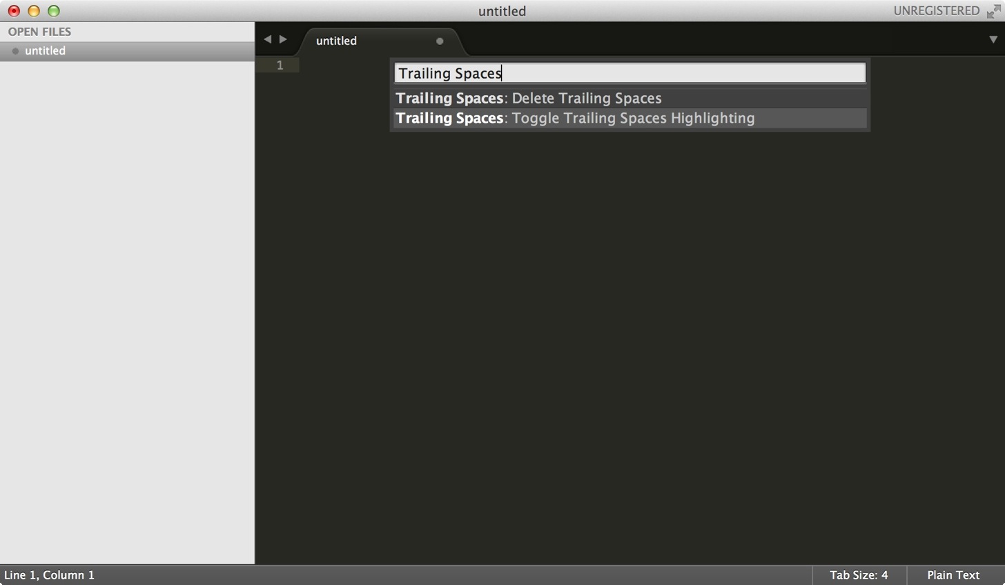 Trailling Spaces Highlightingをオンにする。