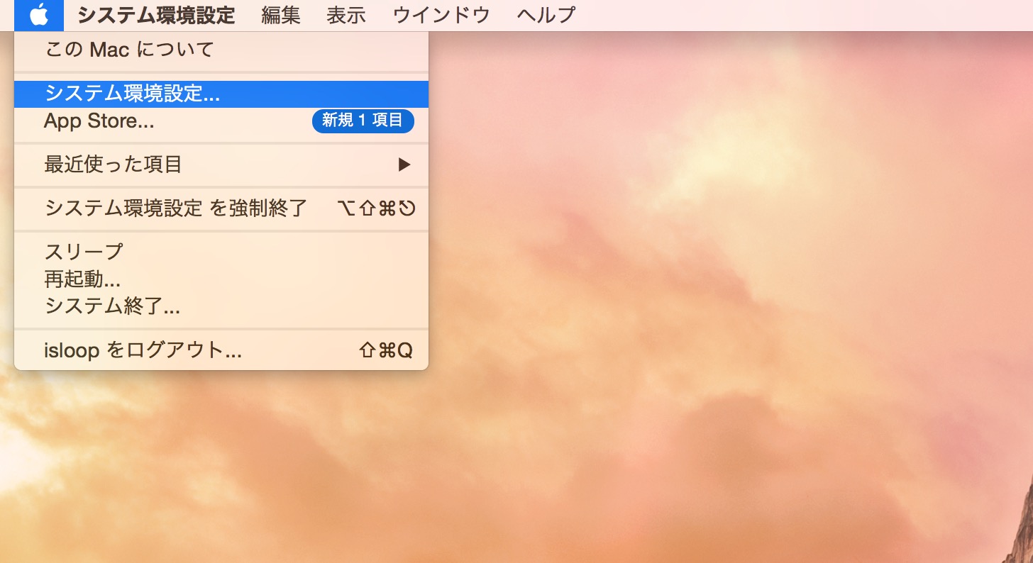 システム環境設定