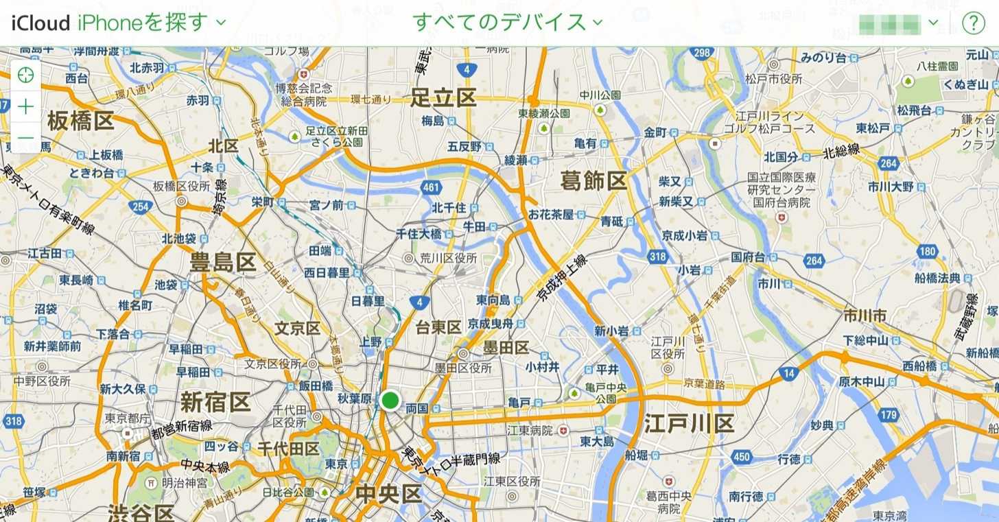 iCloud.comの「iPhoneを探す」