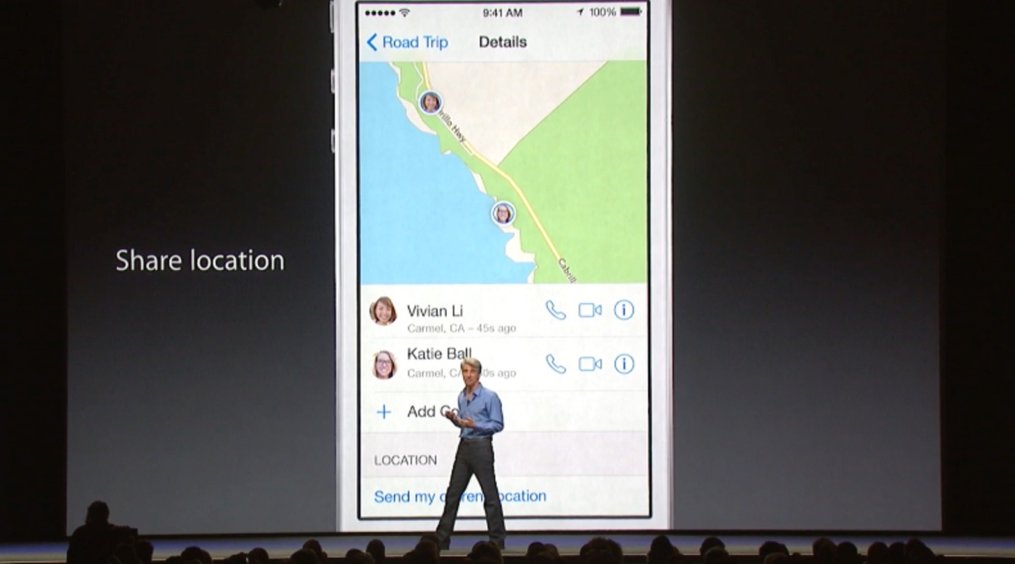 iOS8のメッセージは現在地を共有できます。