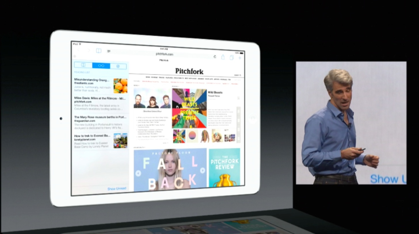 iOS8のiPad版のSafariにはなんとサイドバーが表示できます。