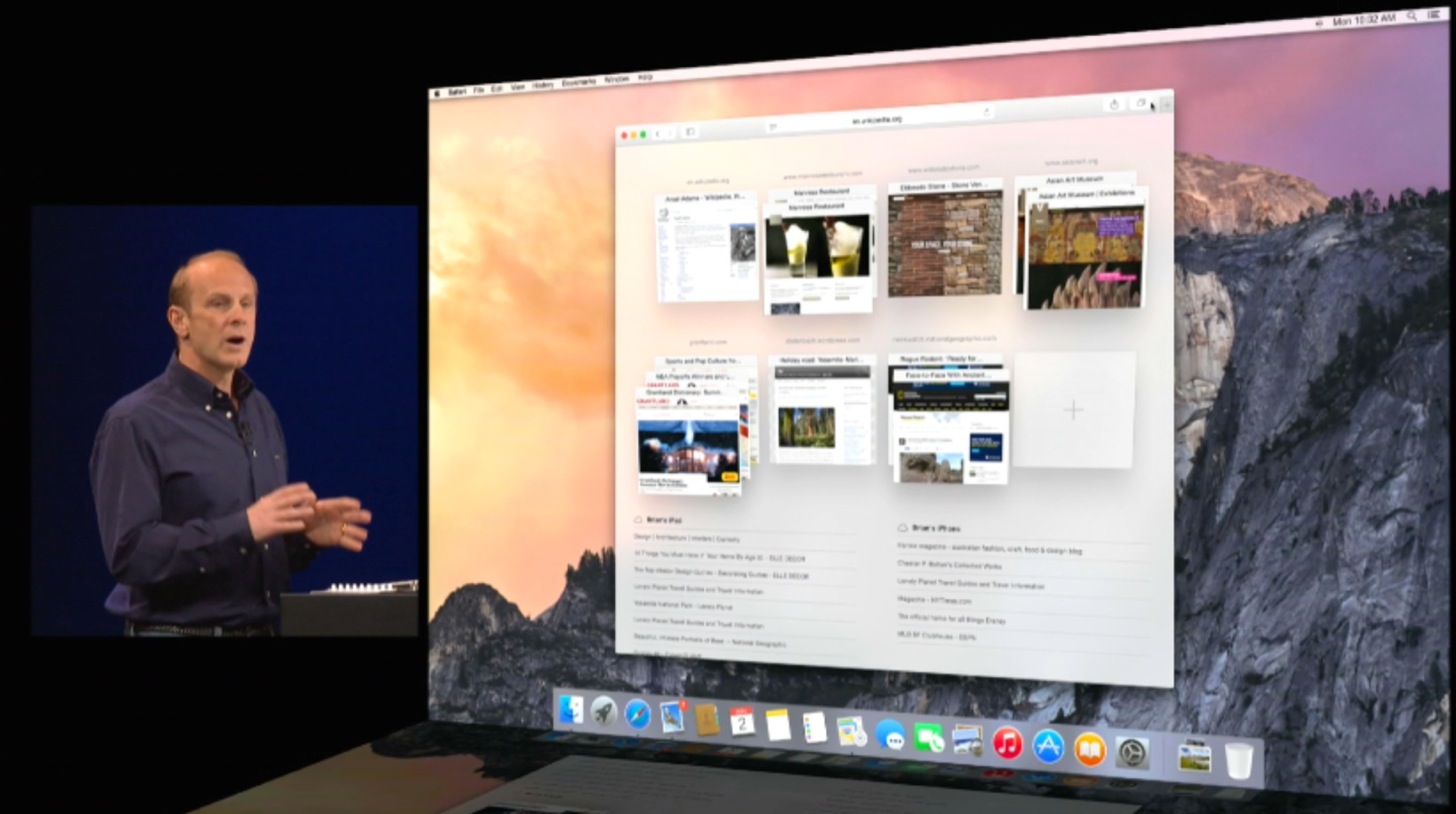 OS X YosemiteのSafari for iPadのタブ機能
