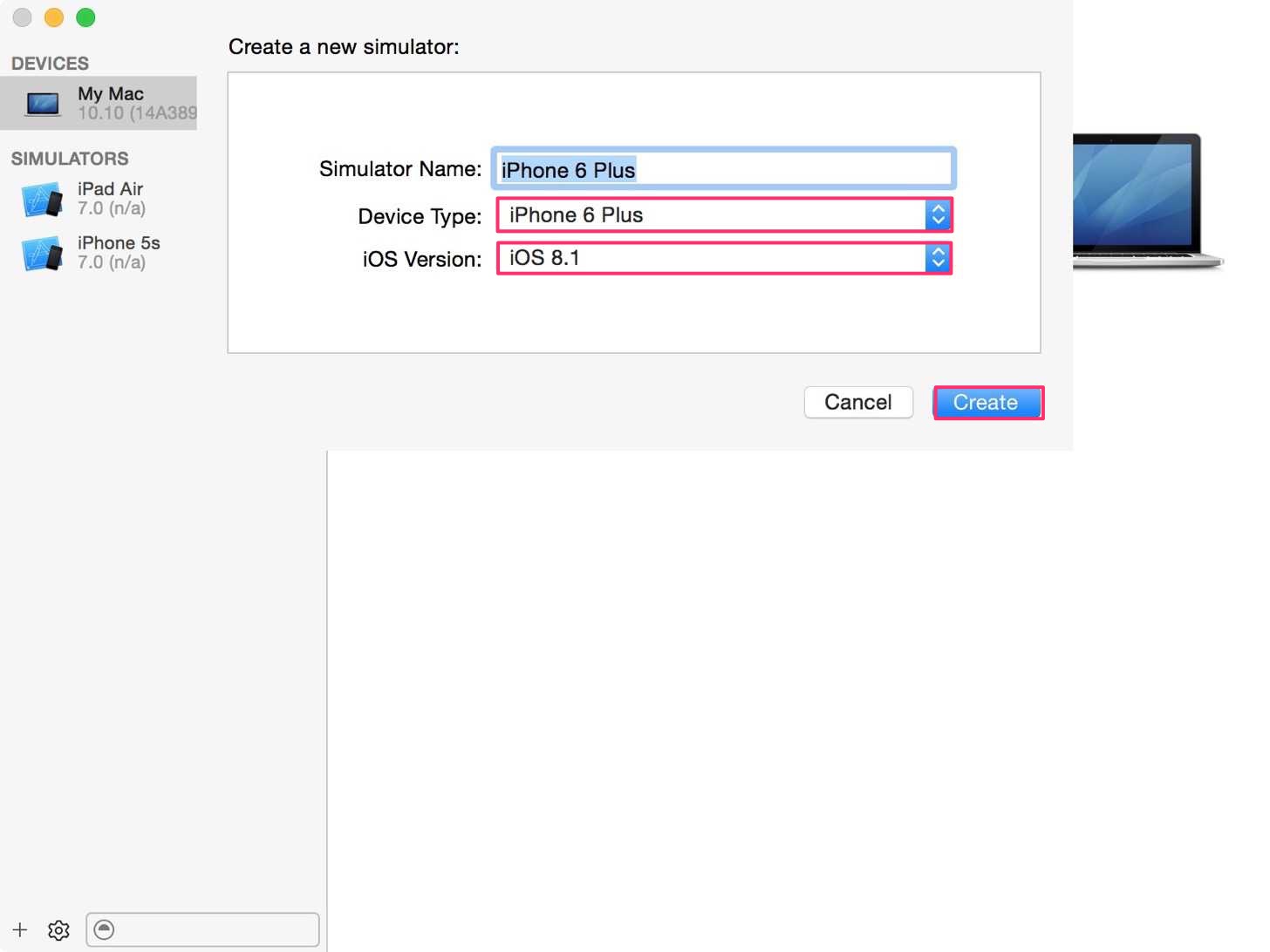 Create a new simulator