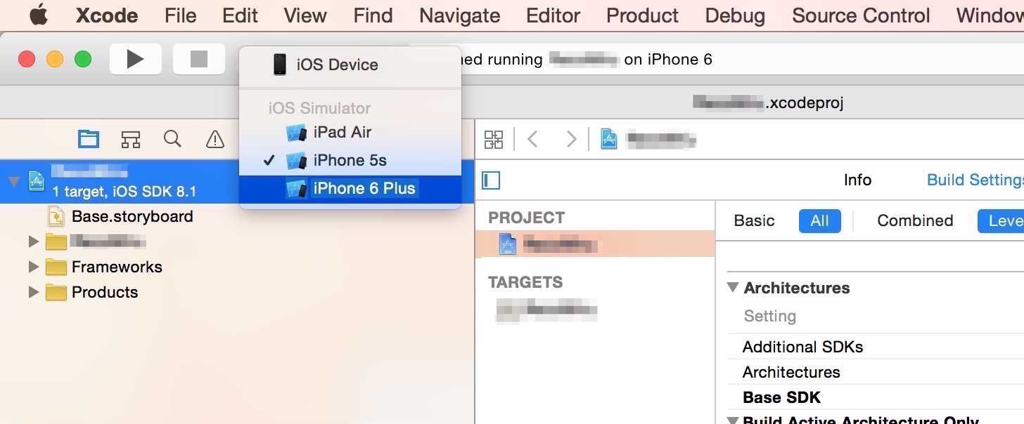 iOS Simulator iPhone 6 Plus