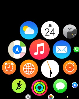Apple Watchのミュージックアプリをタップ