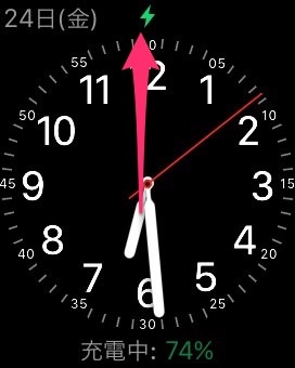 Apple Watchの文字盤画面を上に払います