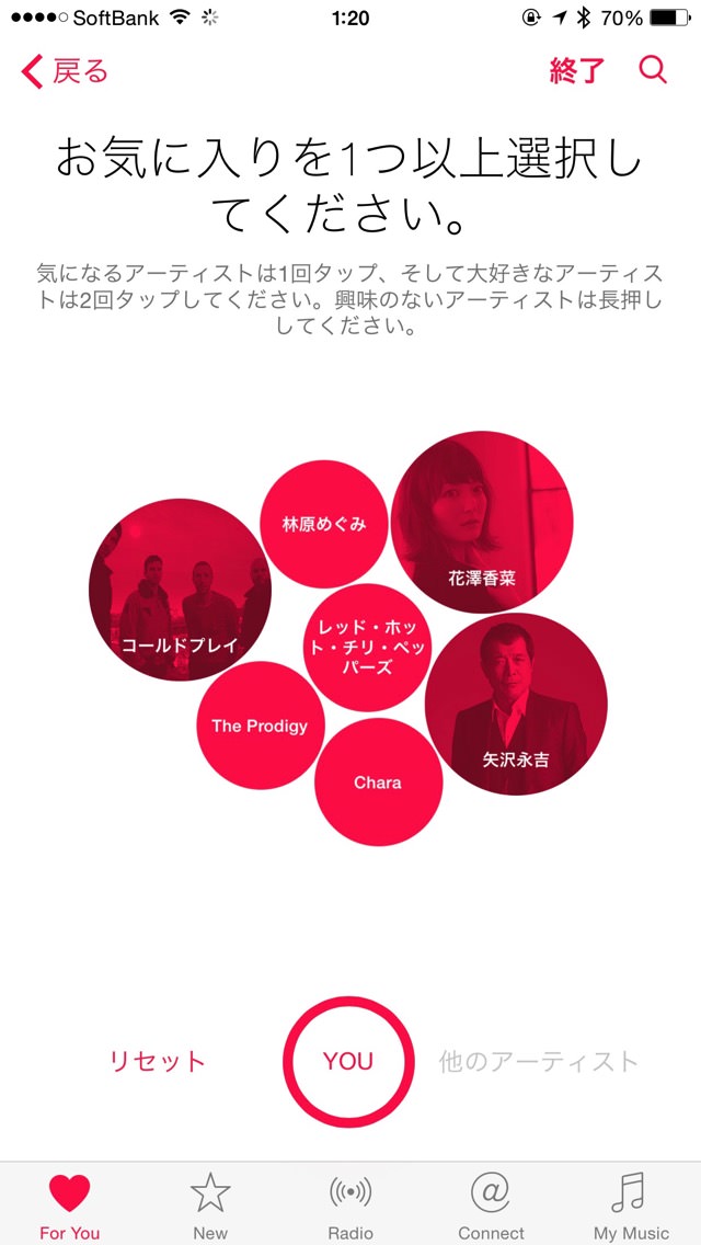 お気に入りのアーティスト