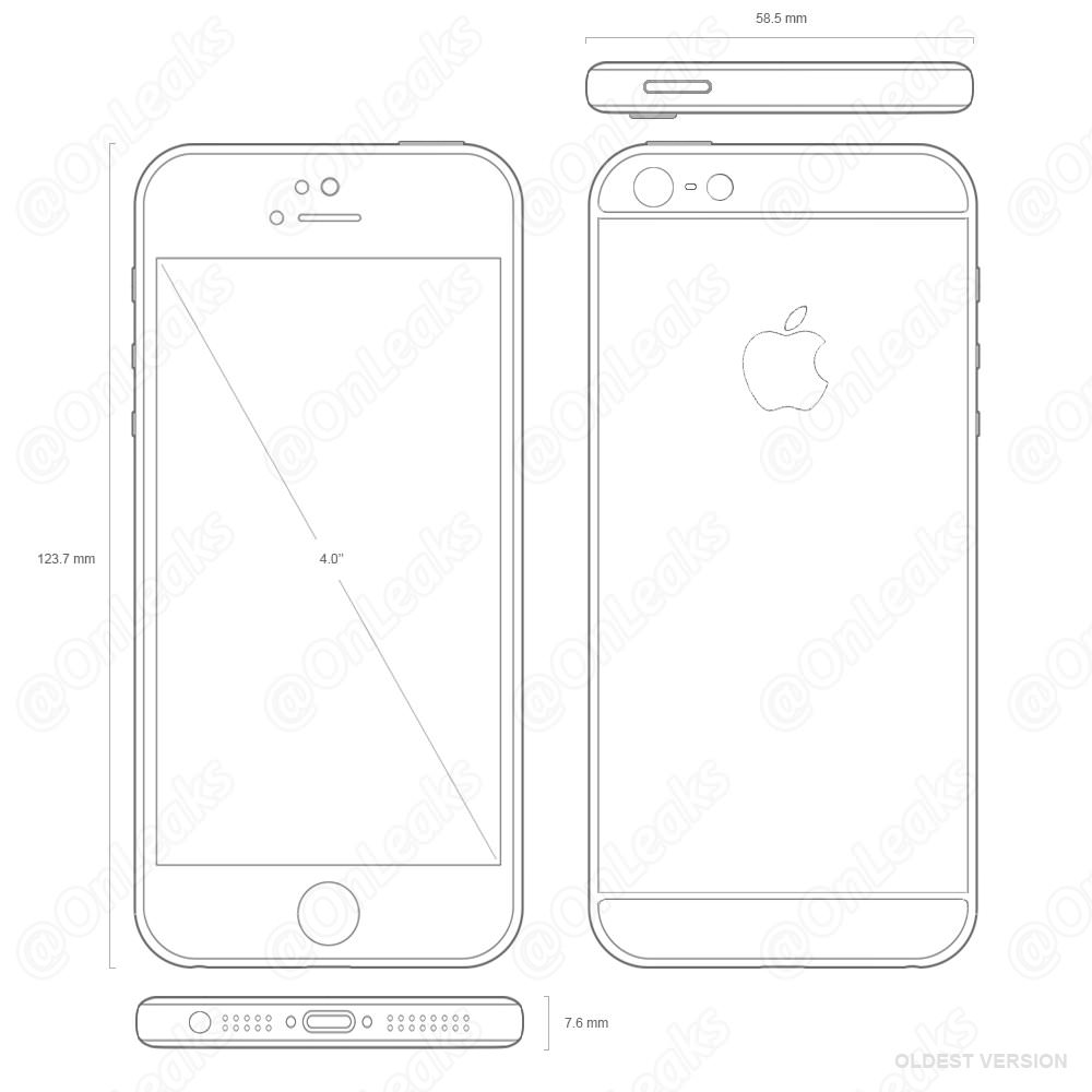 iPhone 5seの図面