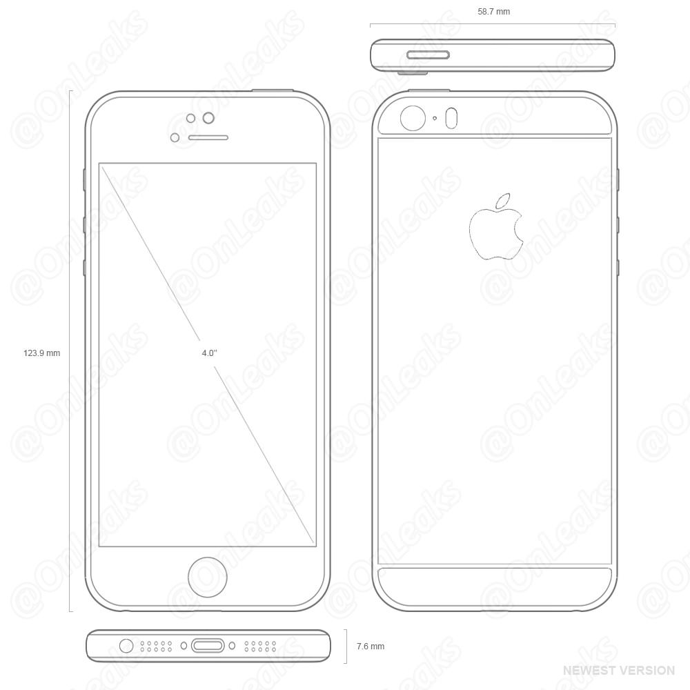 iPhone 5seの図面