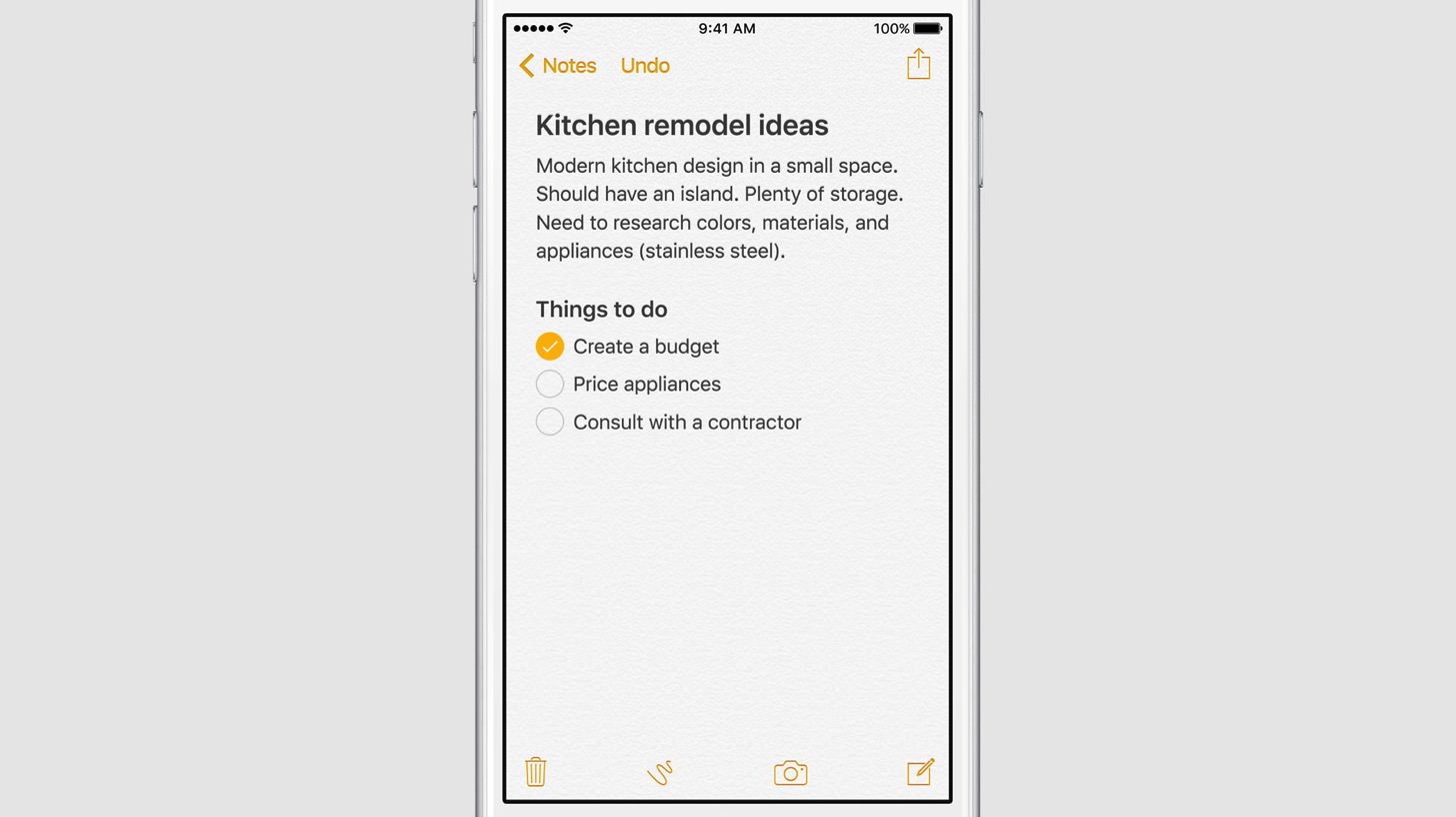 iOS9のノートアプリ