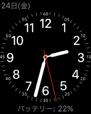 Apple Watchにバッテリー残量が表示されました。
