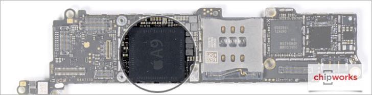 iPhone SEのA9チップの場所。