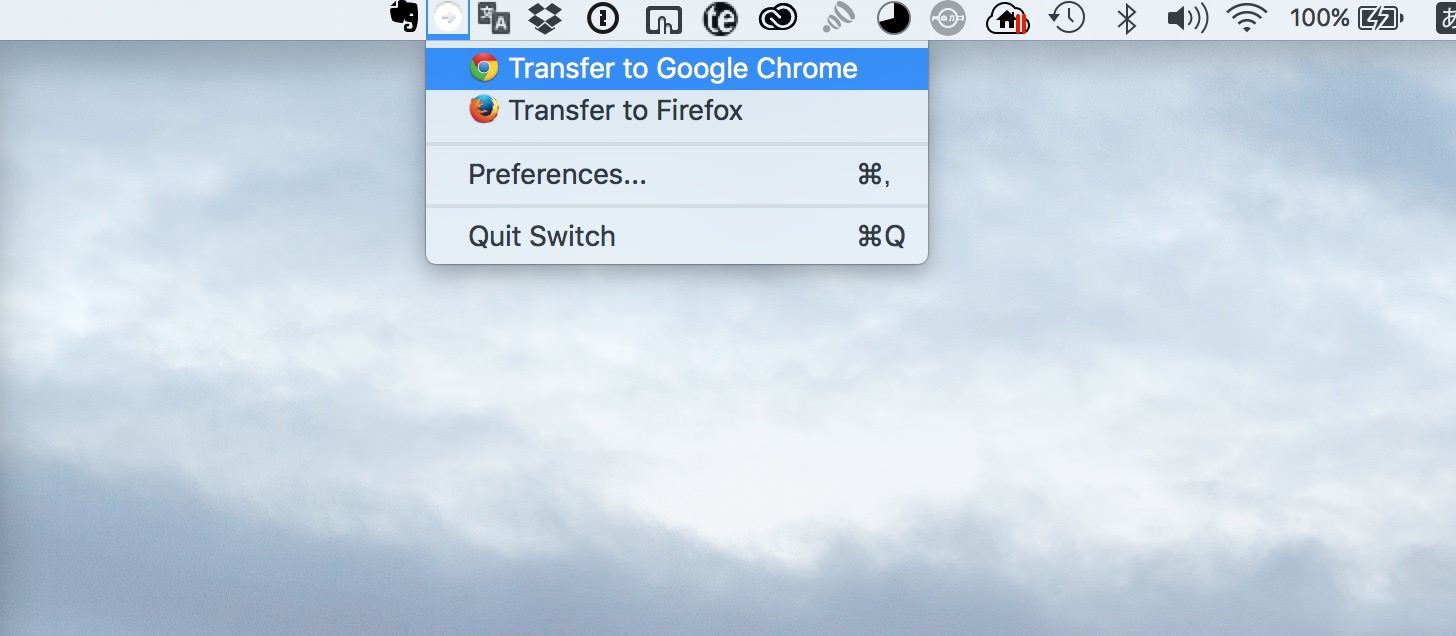SwitchのTransfer to Google Chrome