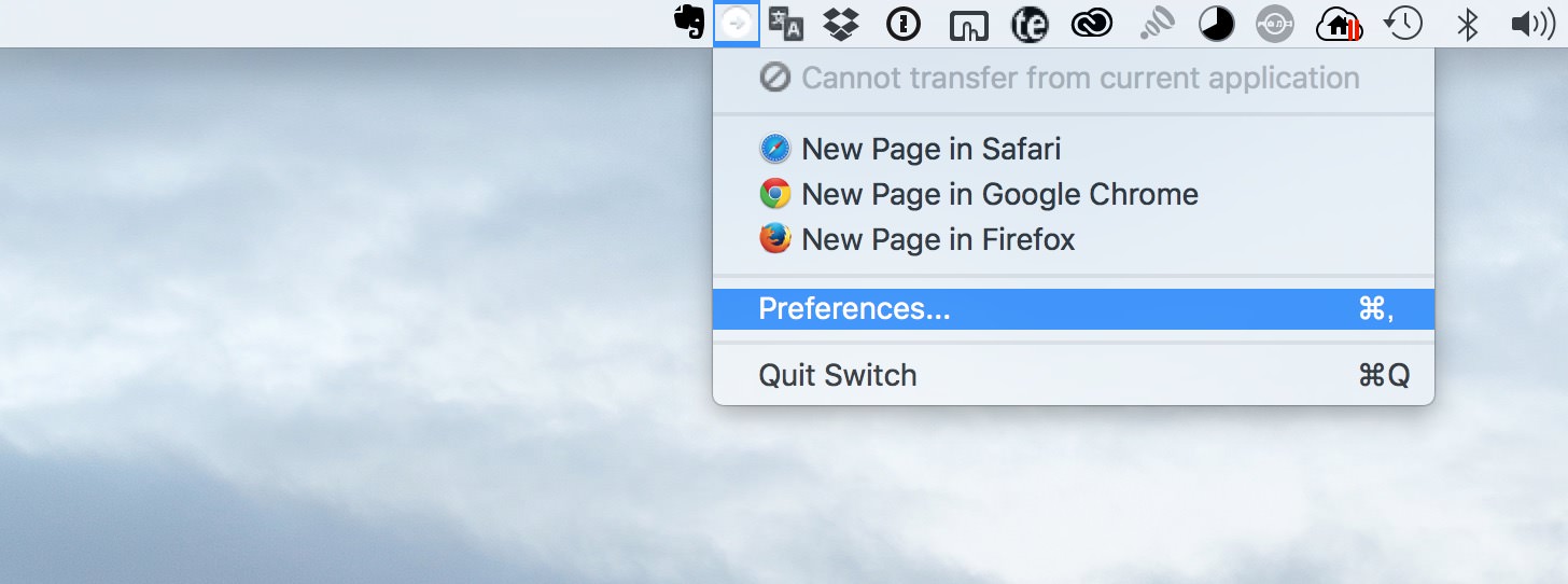 SwitchのPreferences...