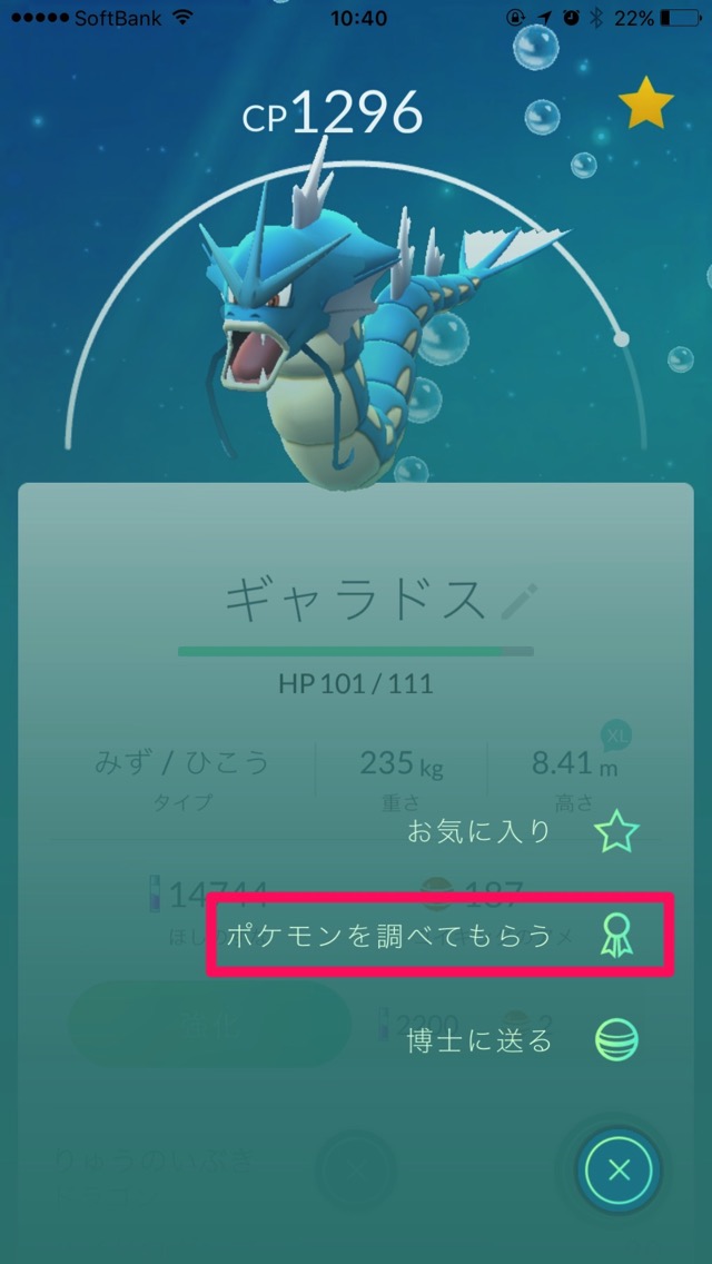 ポケモンを調べてもらう