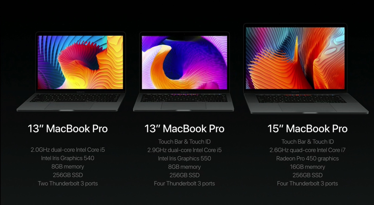 Equipped with a touch Bar the new macbook pro 13 and 15 inches in appearance nashi