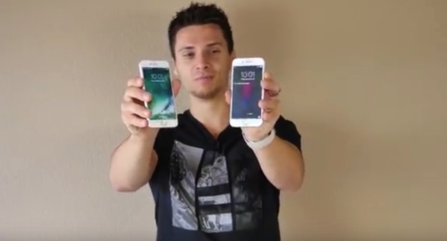 iPhone 7 vs iPhone 6sの落下テスト