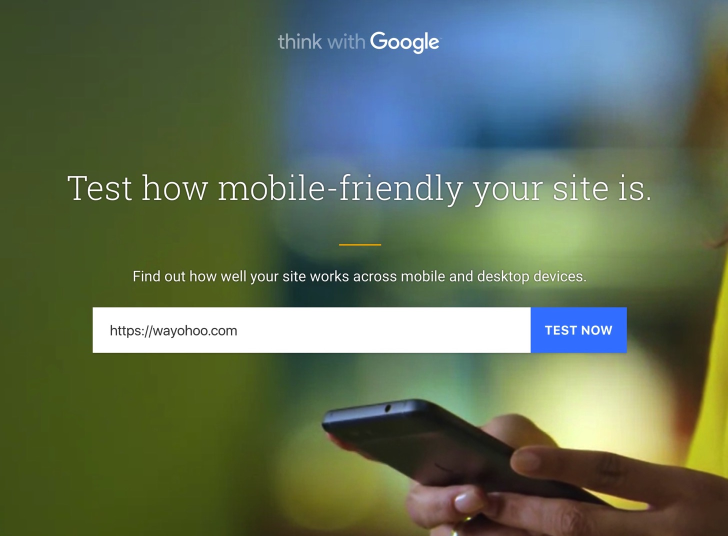 Mobile website speed testing tool