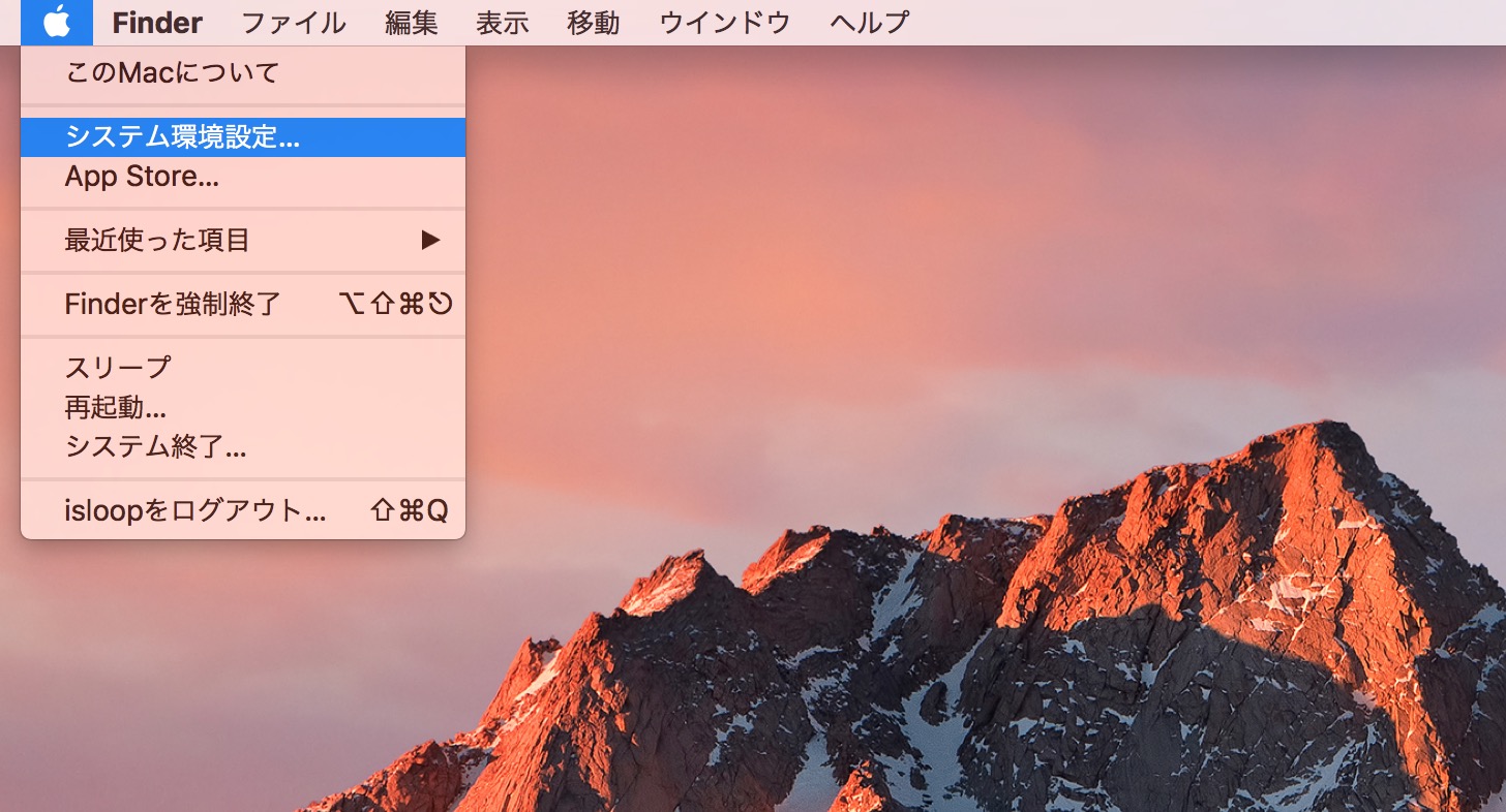 システム環境設定