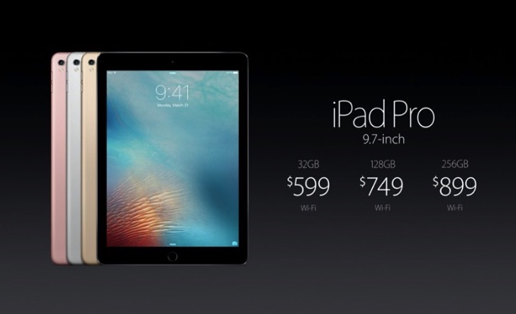 iPad Pro 9.7インチの価格は599ドル