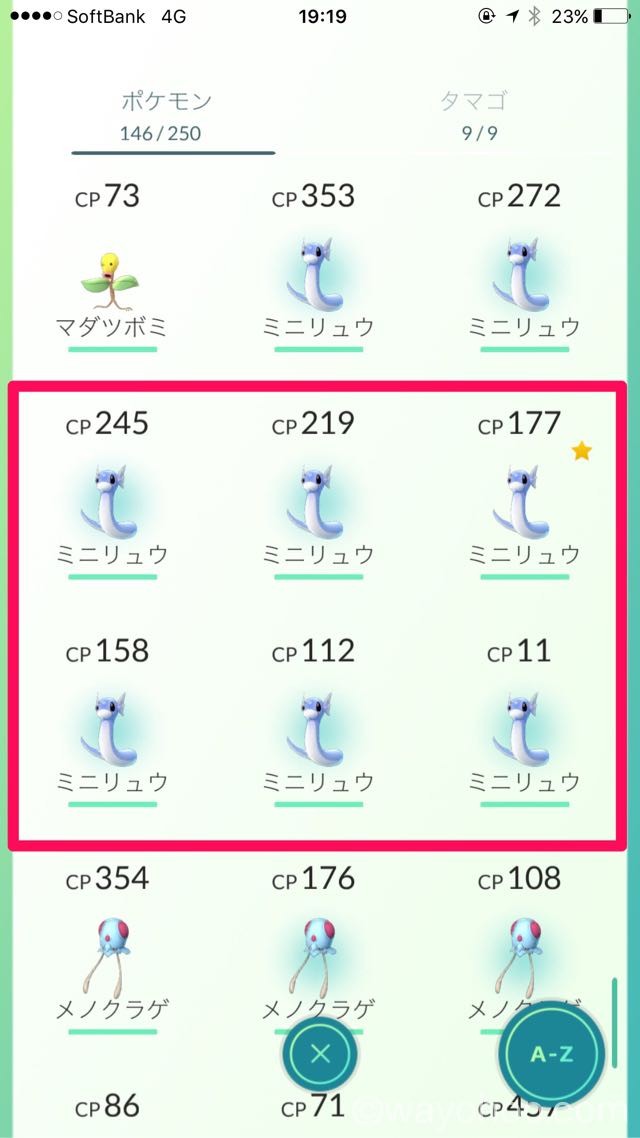 ミニリュウを40分で6匹ゲット