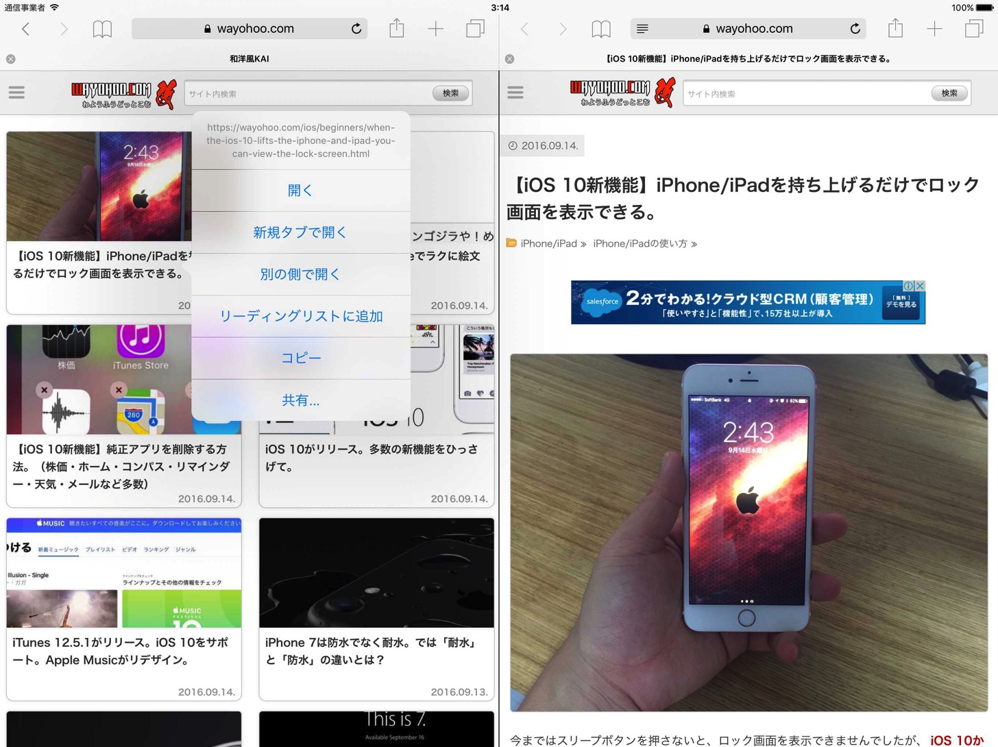 Safariは二つ以上は表示できない