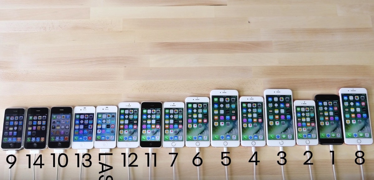 歴代iPhoneの起動テスト。