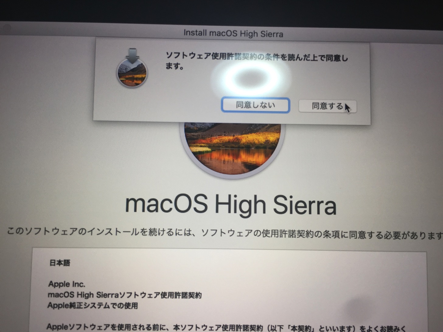 同意するをクリック