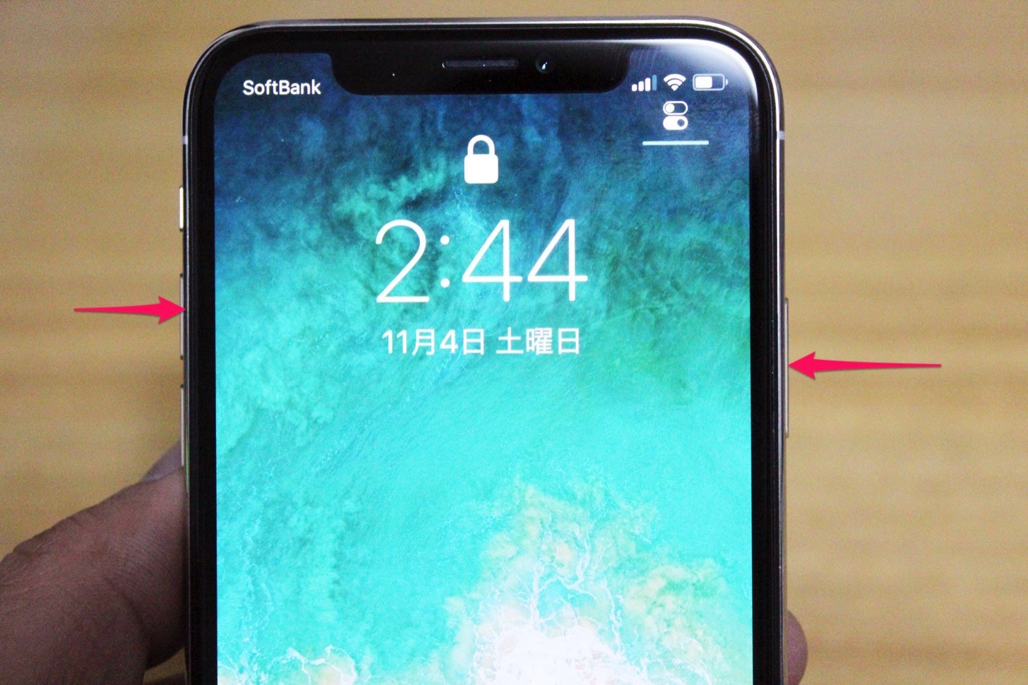 iPhone Xのスクリーンショットの撮り方。