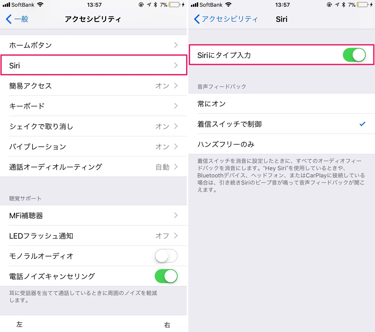 Siriにタイプ入力