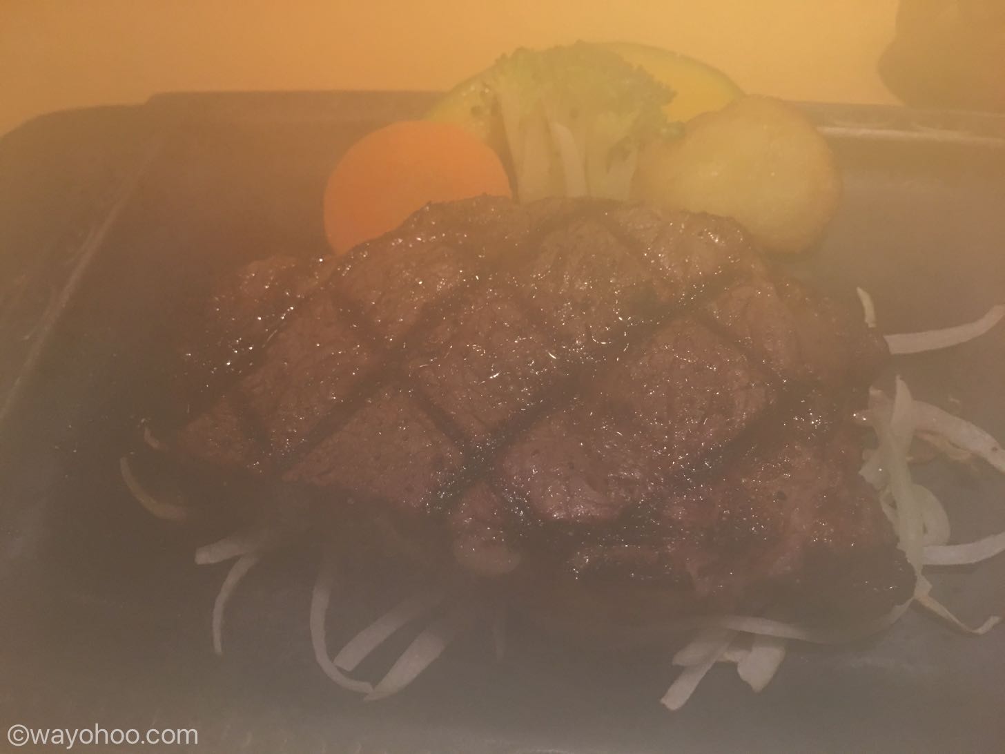 さわやかステーキの湯気