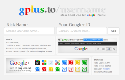 Gplus to username 01