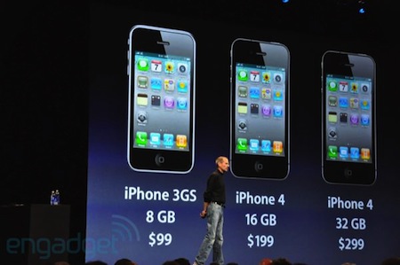 iPhone 4の価格。