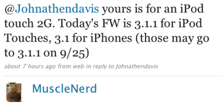 iPhone OS 3.1.1 twitter