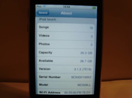 iPod touch 3G プロトタイプ3