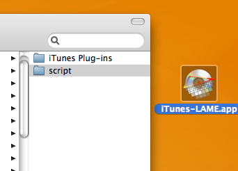 scriptフォルダにiTunes-LAMEをコピペ